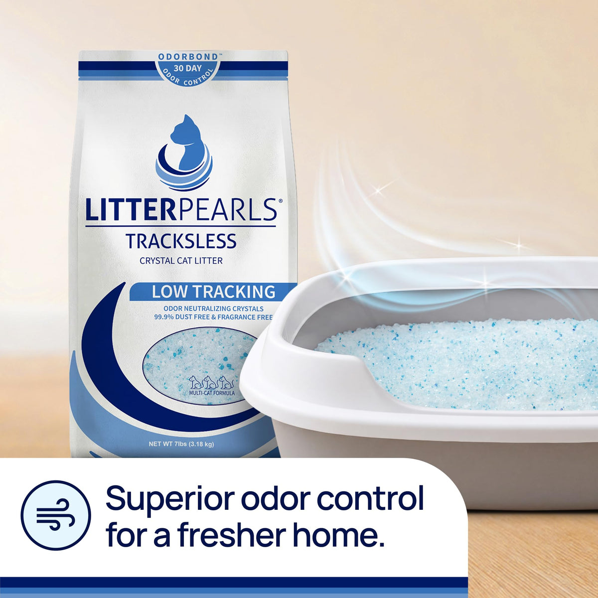 Unscented Non-Clumping Crystal Cat Litter, 7 lb P2320