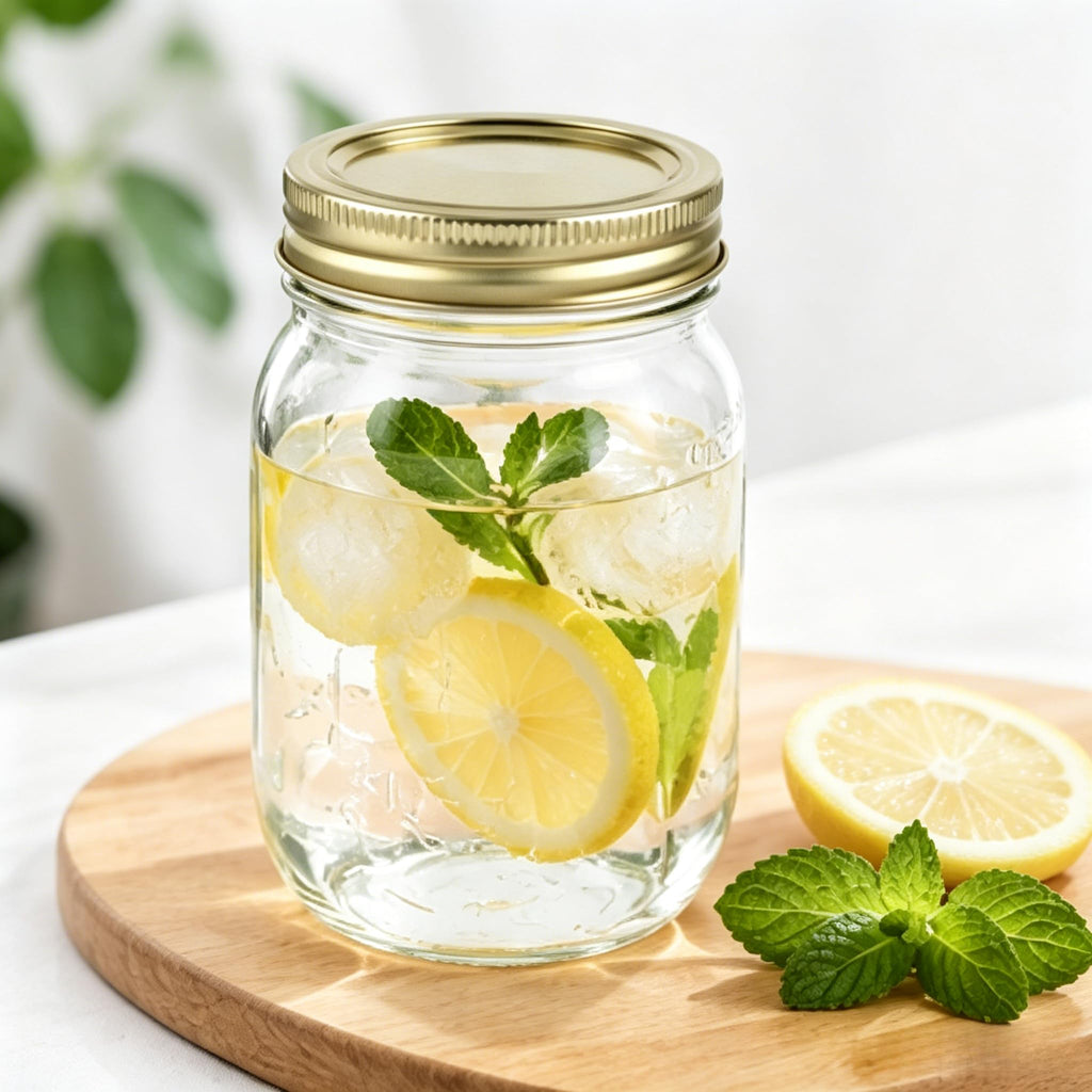 16 oz Glass Mason Jars with Lids and Bands, 12 Pack Z148