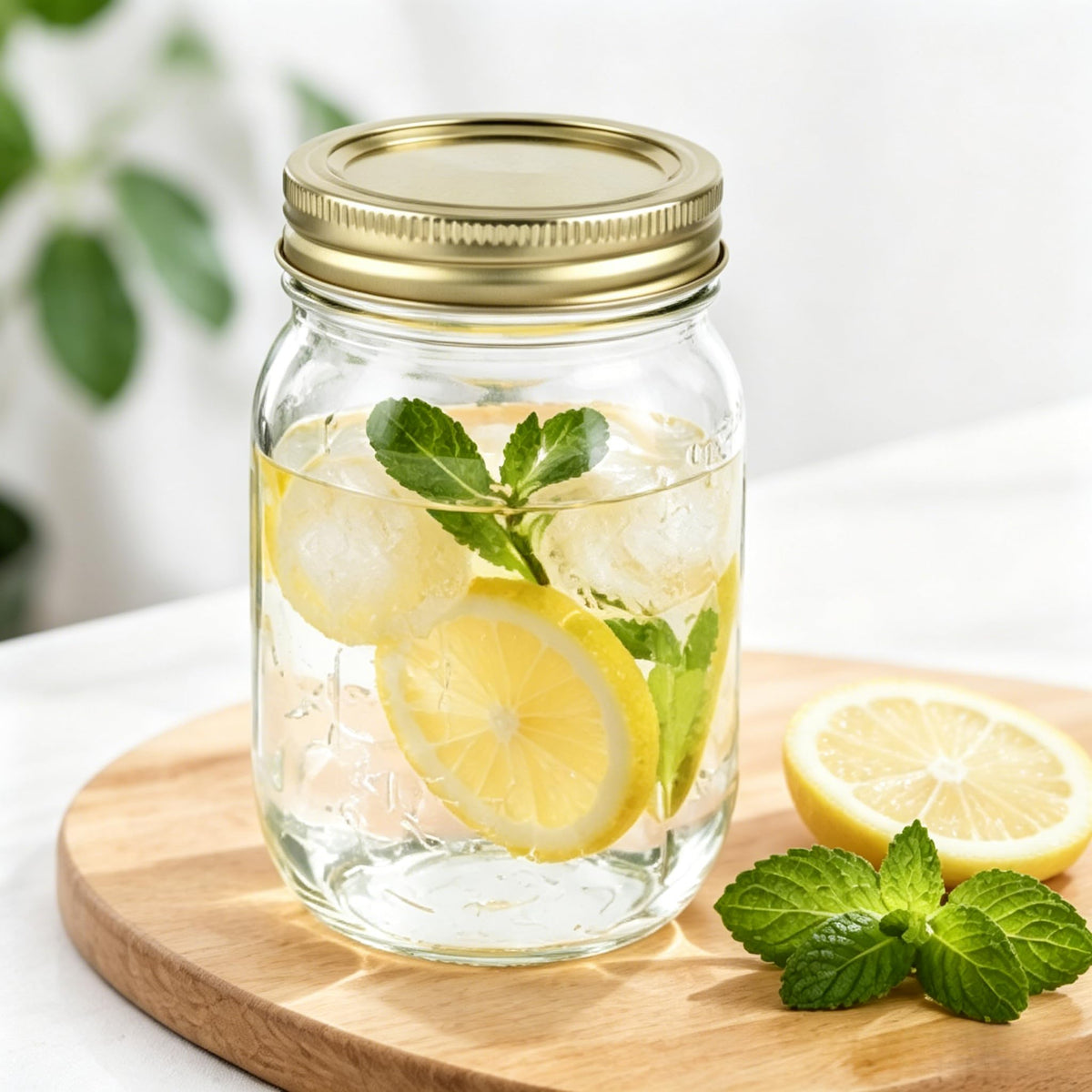 16 oz Glass Mason Jars with Lids and Bands, 12 Pack Z148