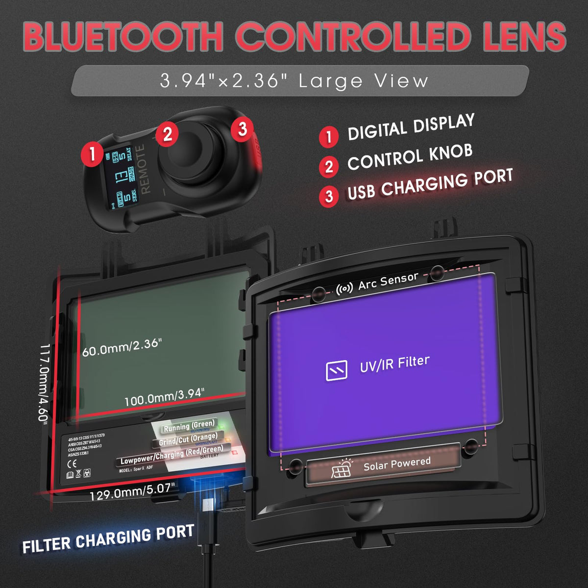 Bluetooth Flip-Up True Color Welding Helmet V36639