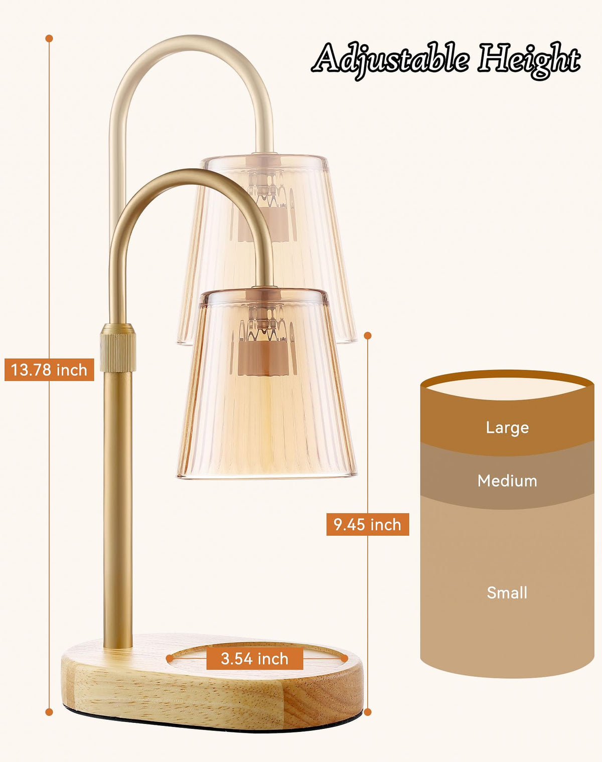 Adjustable Candle Warmer Lamp with Timer W355128