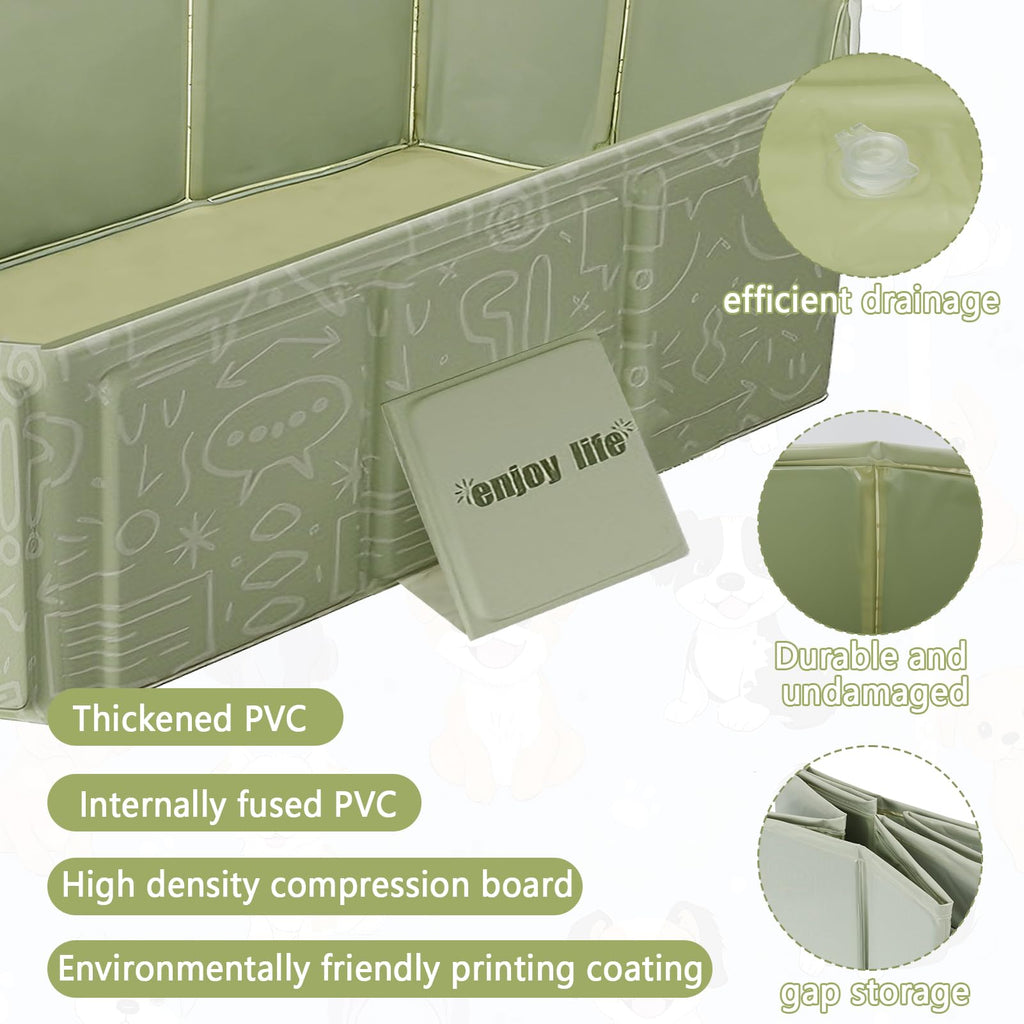 Foldable Pet Bath Pool 29.5×17.7 Inches Green F5950