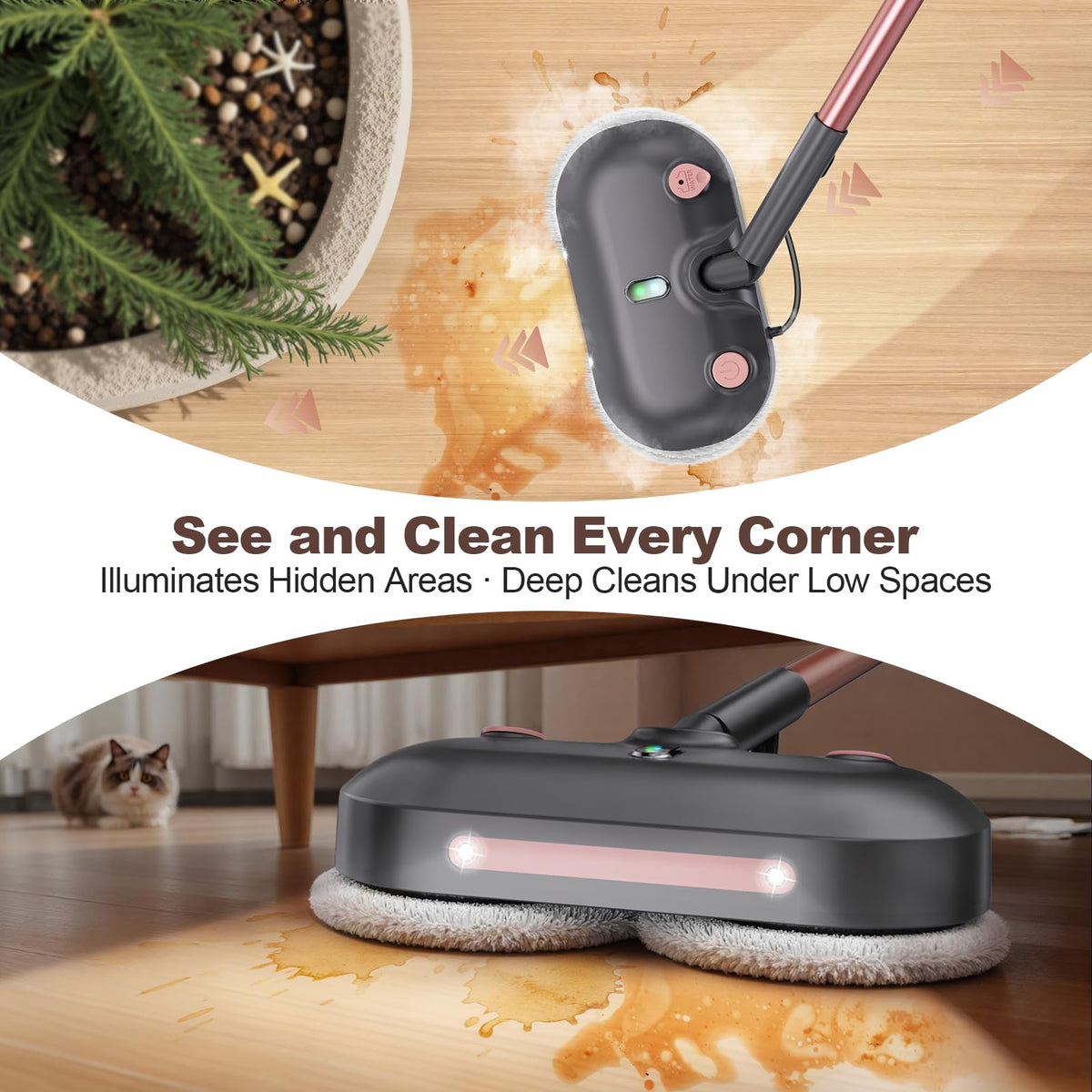 Steam Mop with Rotating Pads U33291