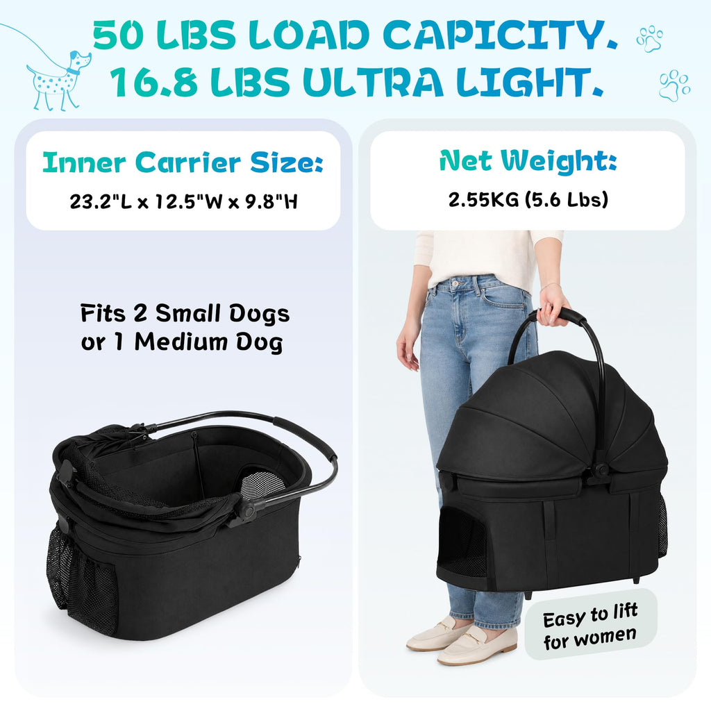 3-in-1 Pet Stroller Black B753