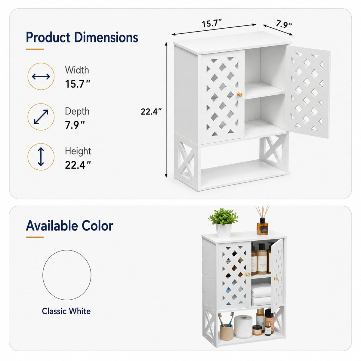 Bathroom Medicine Cabinet with 2 Doors K467