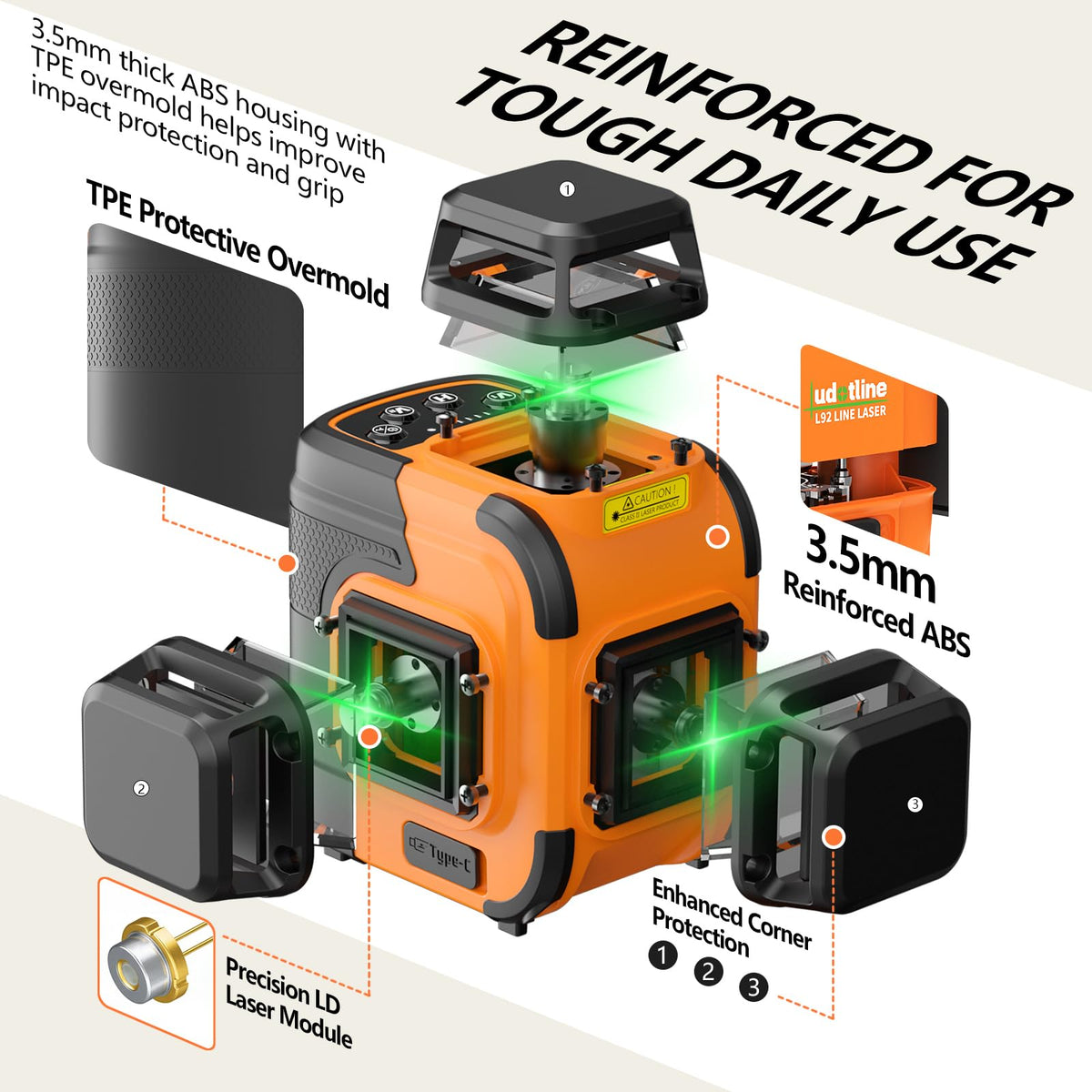3x360° Self Leveling Laser Level with Tripod Y6181