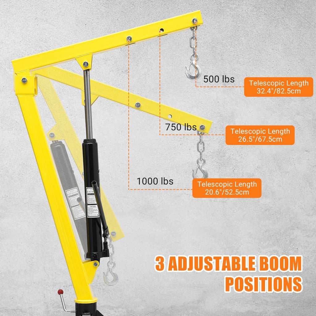 Hydraulic Swivel Hitch Mounted Truck Crane 1000 LBS Capacity R216