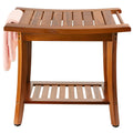 Teak Shower Bench Seat with Handles I7819