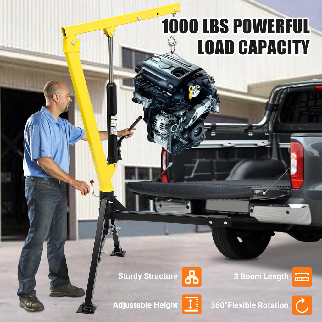 Hydraulic Swivel Hitch Mounted Truck Crane 1000 LBS Capacity R216