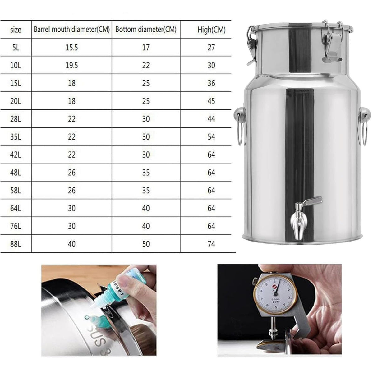 5L Stainless Steel Water Container with Tap I6829