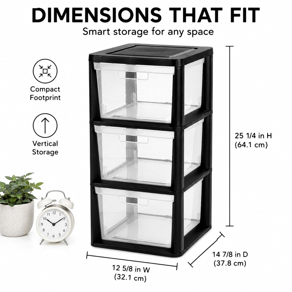 3-Drawer Plastic Storage Tower O378989