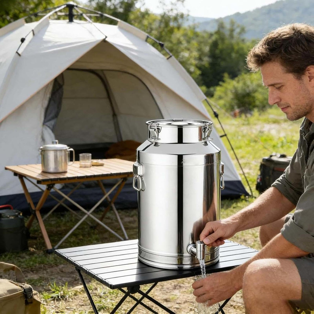 5L Stainless Steel Water Container with Tap I6829