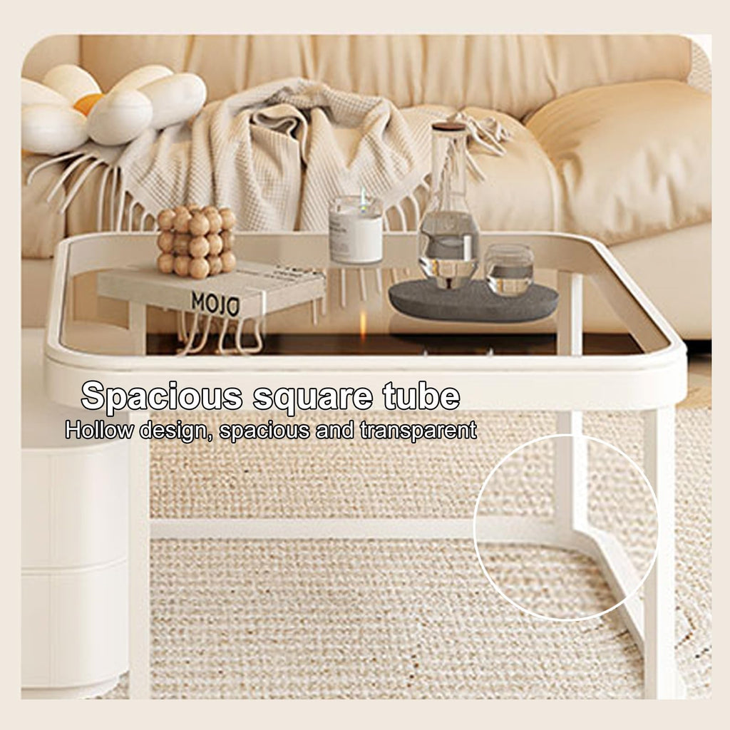 Brown Square Glass Nesting Coffee Table Set of 2 Y96744