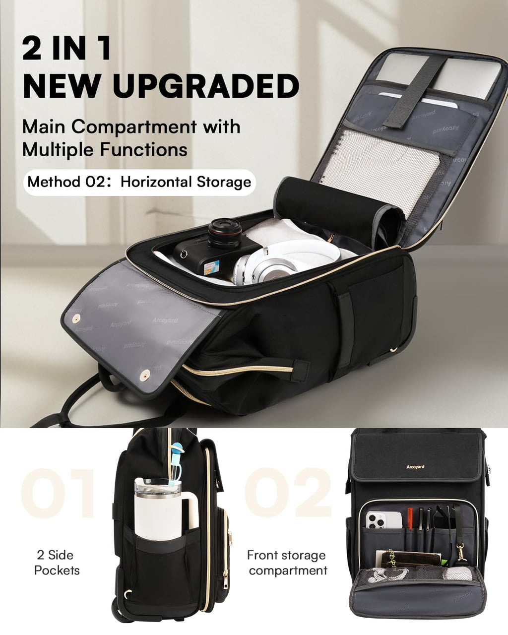 Rolling Laptop Backpack with Wheels A15850