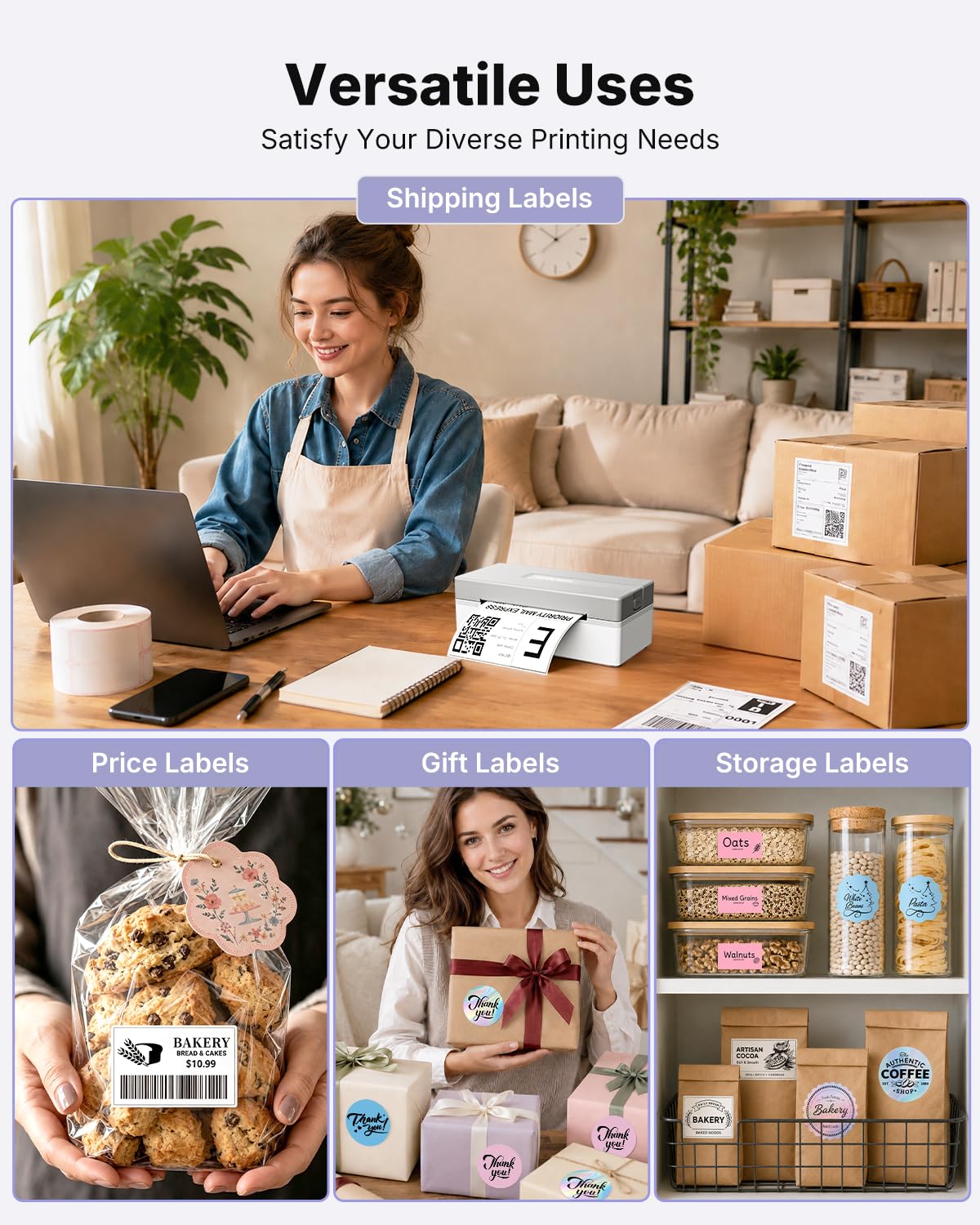 Bluetooth Thermal Shipping Label Printer L3186