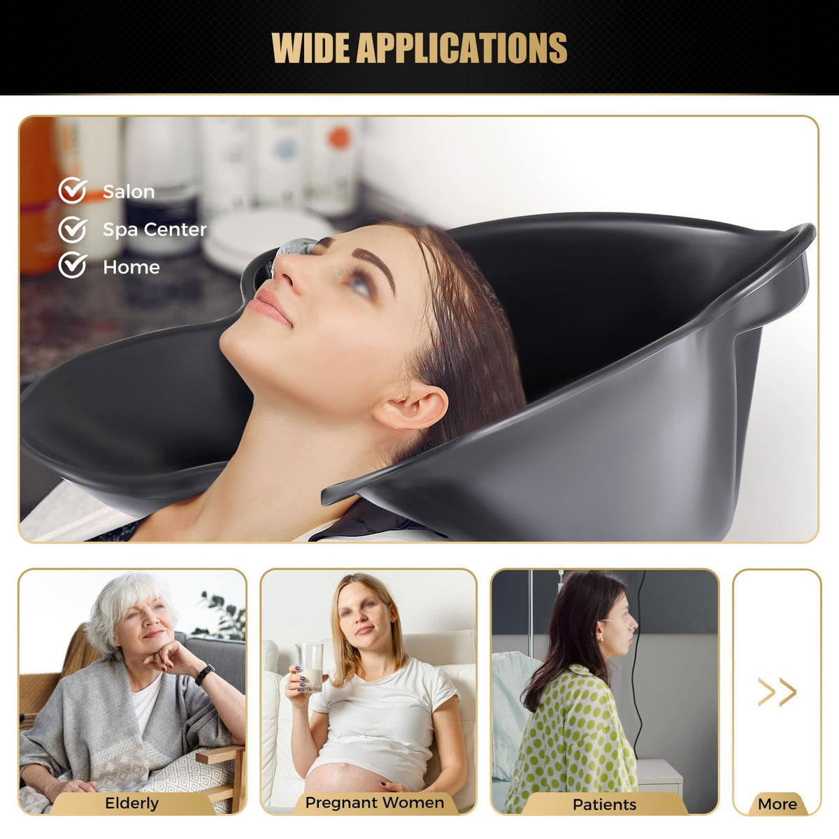 Portable Adjustable Shampoo Bowl with Electric Pump U9634