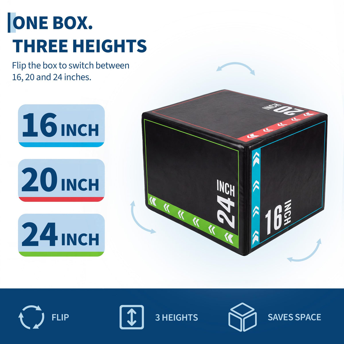 3 in 1 Plyometric Jump Box with Non-Slip Surface S48393