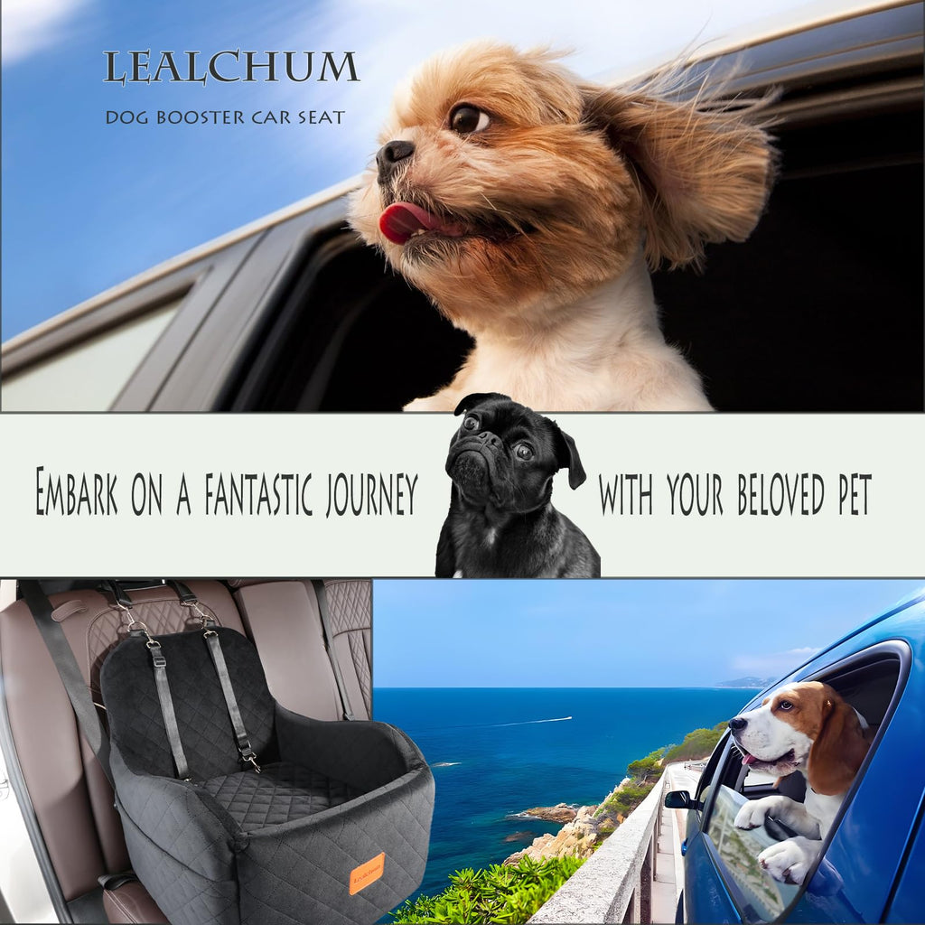Dog Booster Car Seat for Small/Medium Dogs Up to 35lbs, Black, Medium K3279
