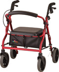 Red Rollator Walker with Padded Seat and 8" Wheels N876