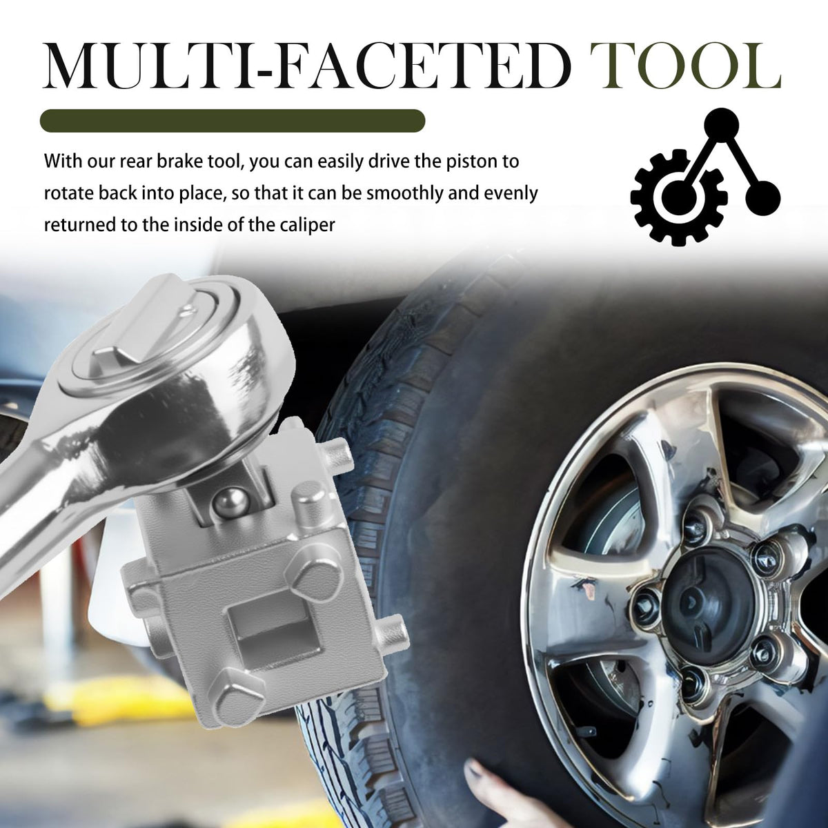 Brake Caliper Compression Tool with 3/8" Square Drive Hole Q90707