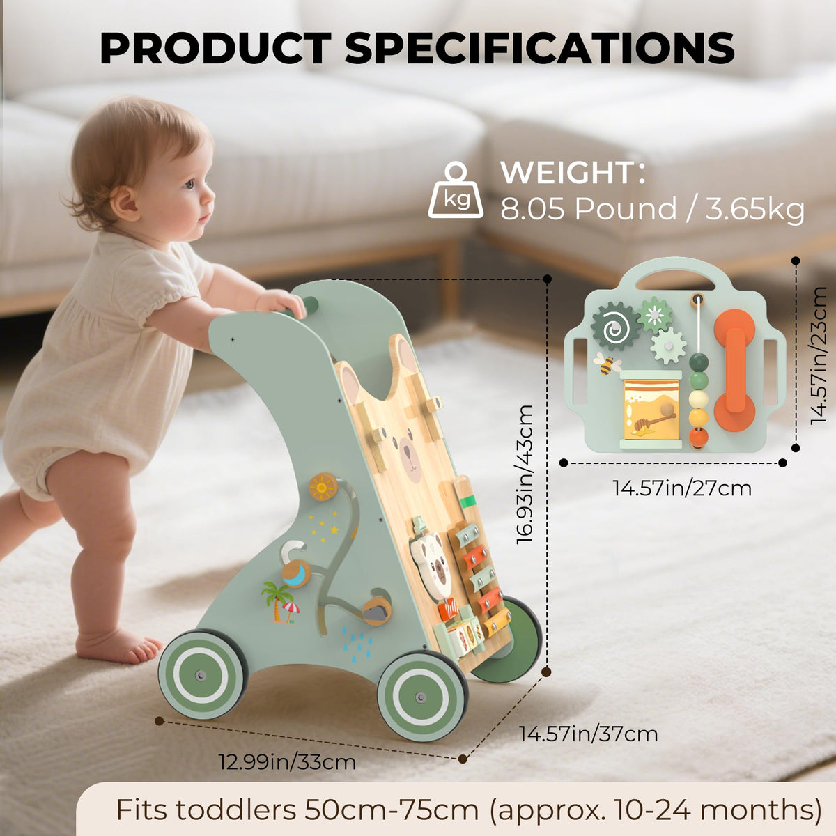 Wooden Sit-to-Stand Baby Walker N3022