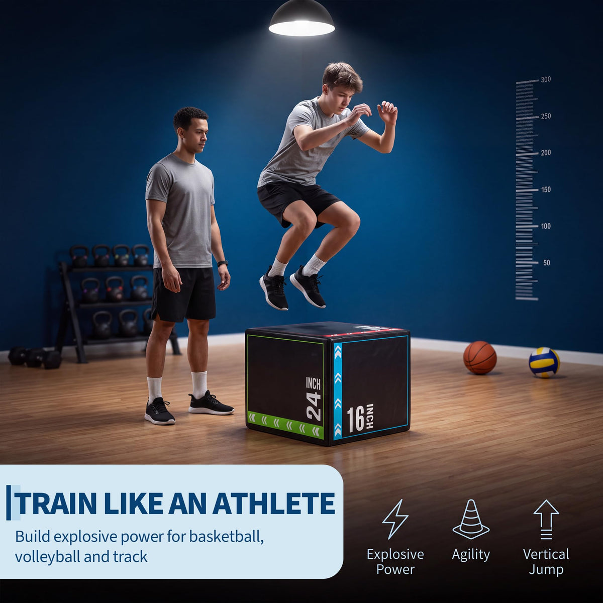 3 in 1 Plyometric Jump Box with Non-Slip Surface S48393