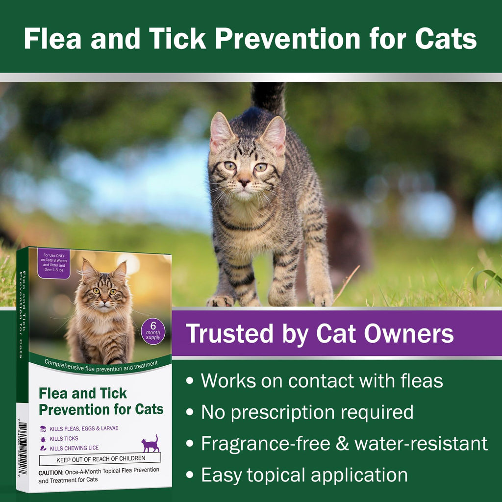 Cat Flea and Tick Prevention 6-Month Supply P95147