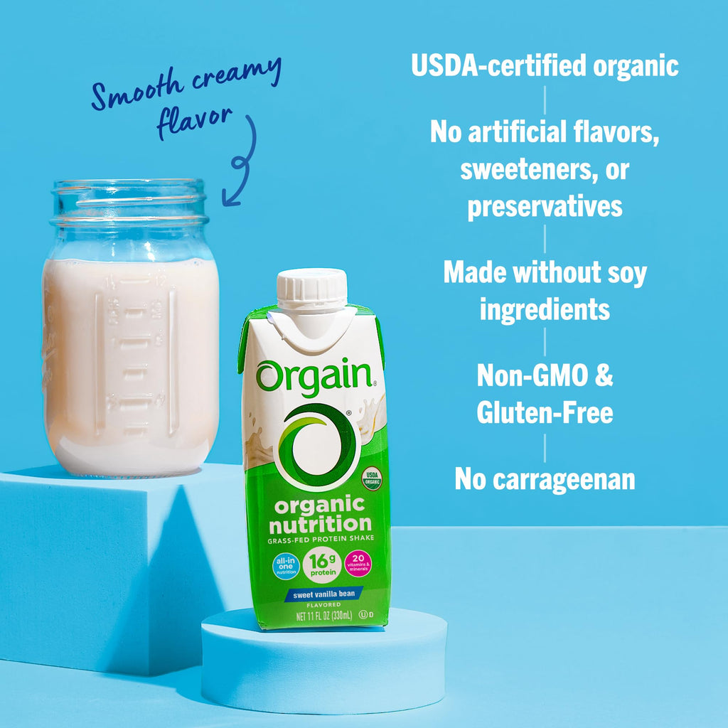Organic Grass Fed 16g Protein Shake, Vanilla, 11oz, 12pk R83502