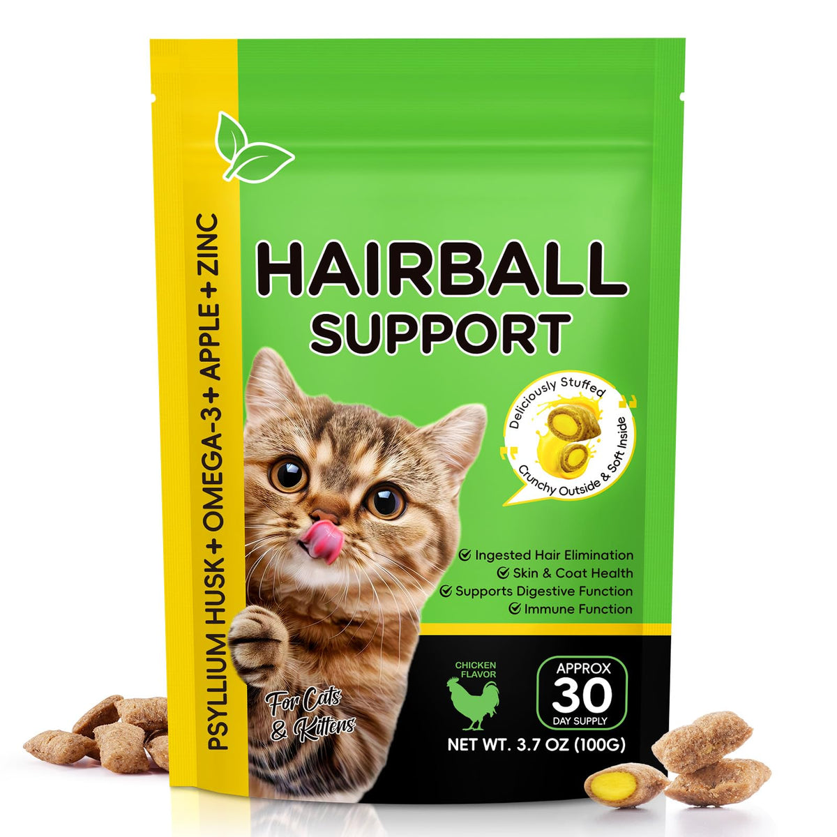 Chicken Flavor Hairball Treatment for Cats F869