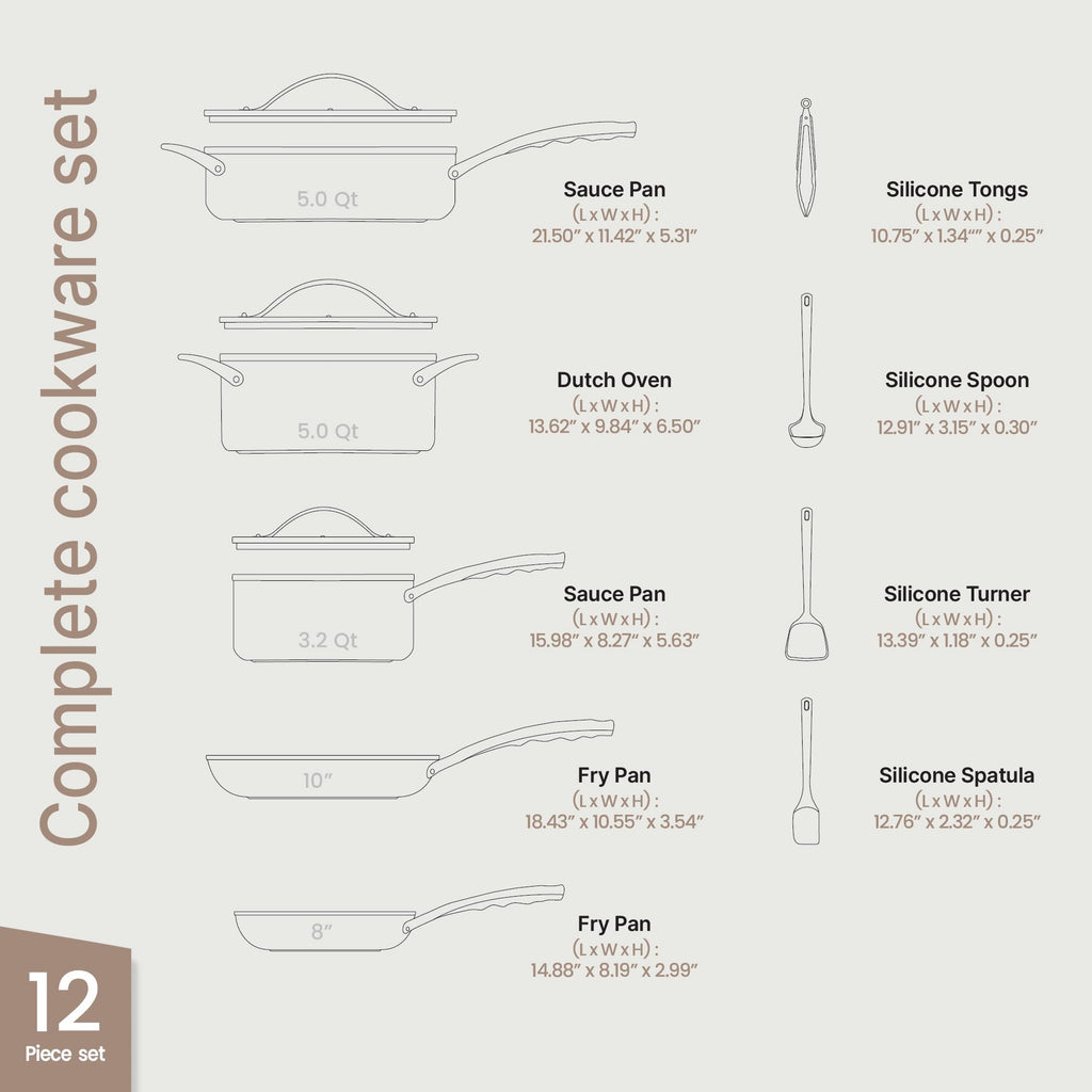 12-Piece Nonstick Ceramic Cookware Set H85230