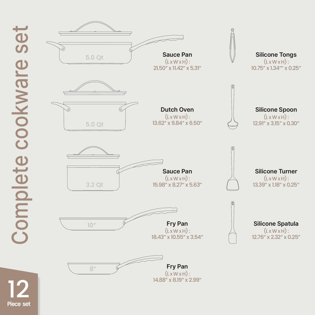 12-Piece Nonstick Ceramic Cookware Set H85230