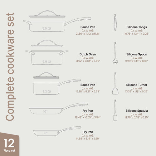 12-Piece Nonstick Ceramic Cookware Set H85230
