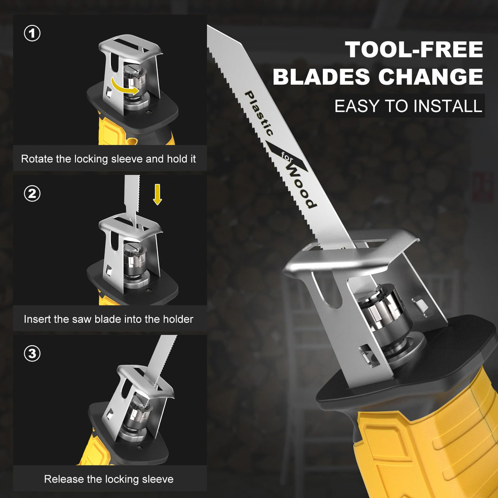 Cordless Reciprocating Saw 150W Variable Speed with 4 Saw Blades B276