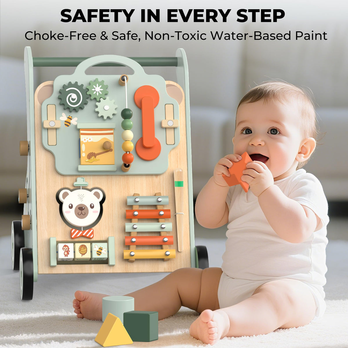 Wooden Sit-to-Stand Baby Walker N3022