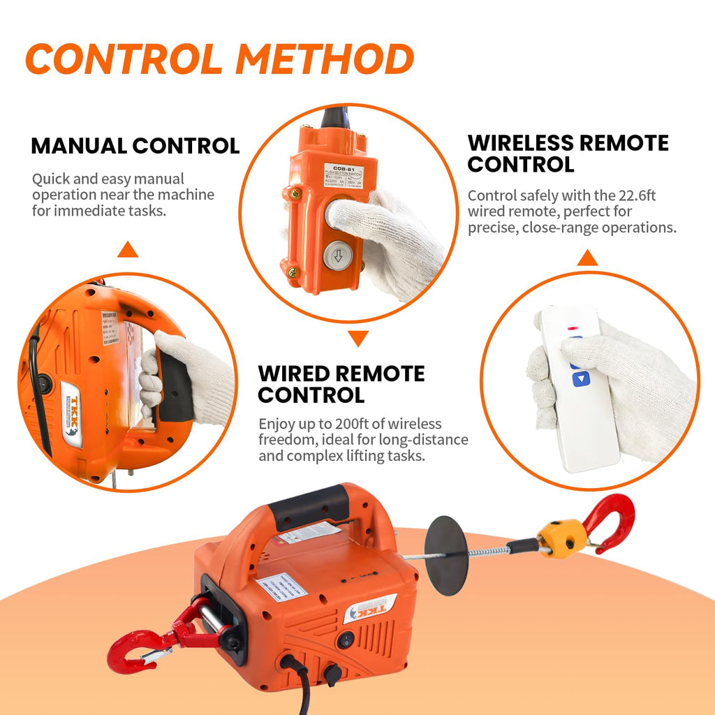 1500W 1100 lb Capacity Electric Hoist A25561