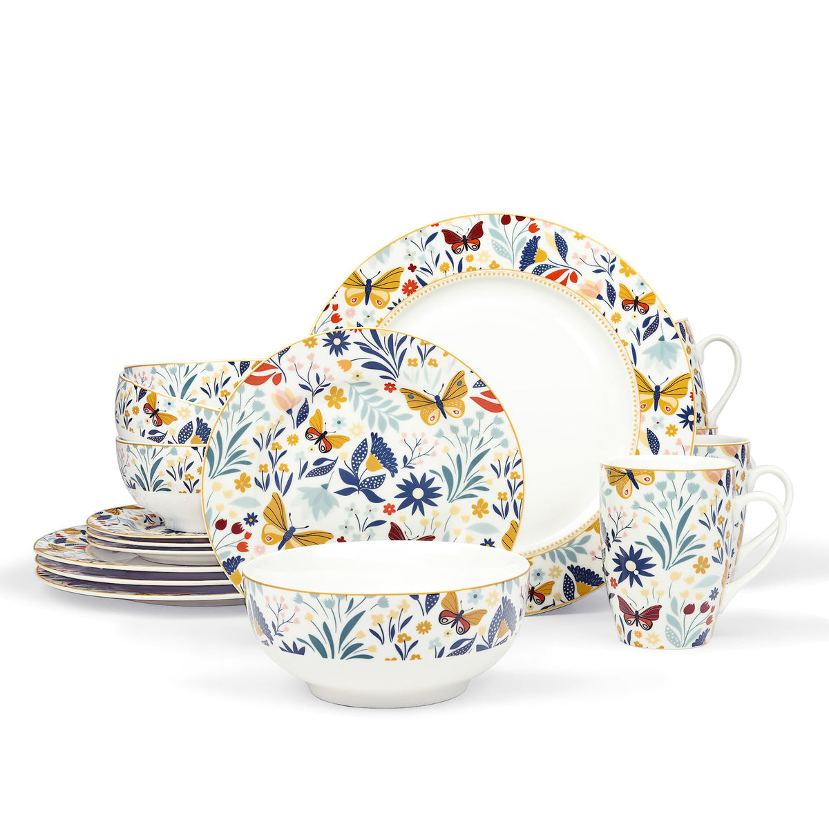 16 Piece Vintage Porcelain Dinnerware Set for 4 U10709