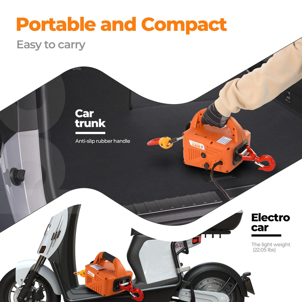 1500W 1100 lb Capacity Electric Hoist A25561