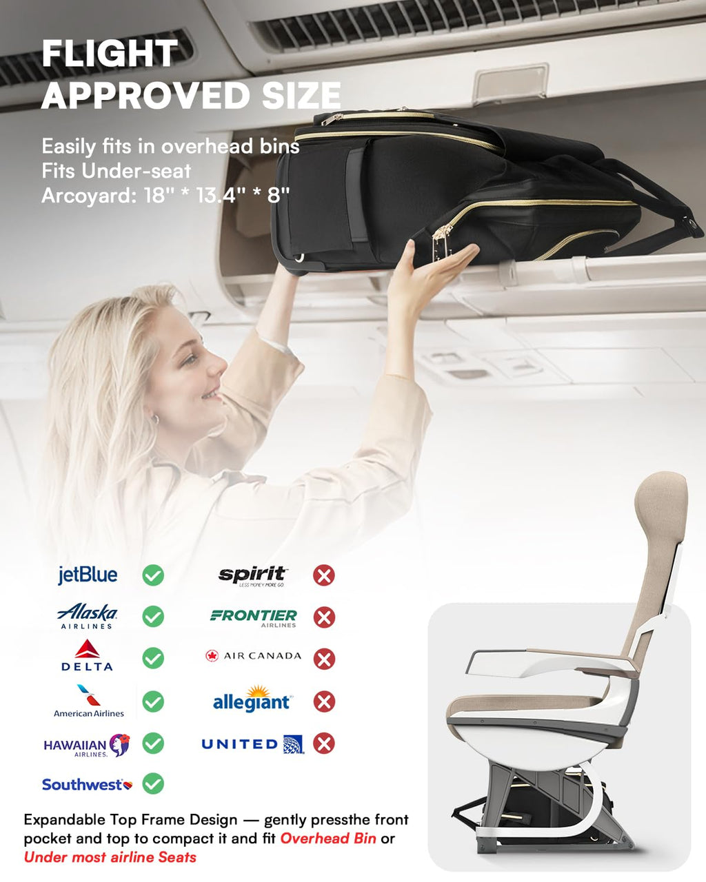 Rolling Laptop Backpack with Wheels A15850