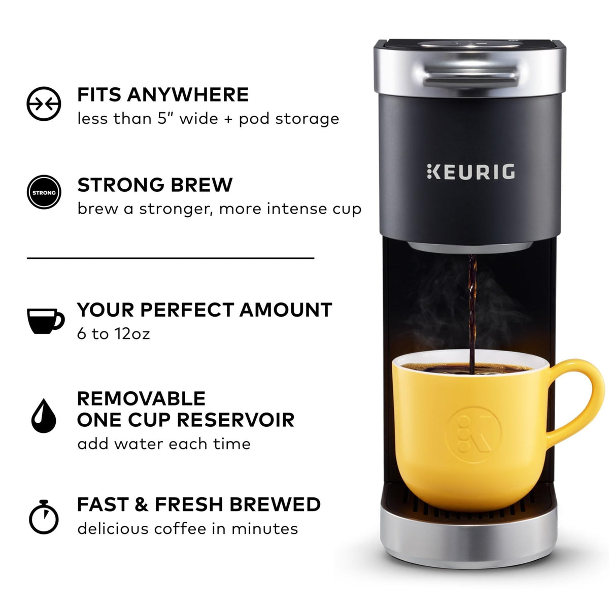 Single Serve K-Cup Pod Coffee Maker, Matte Black Q7163