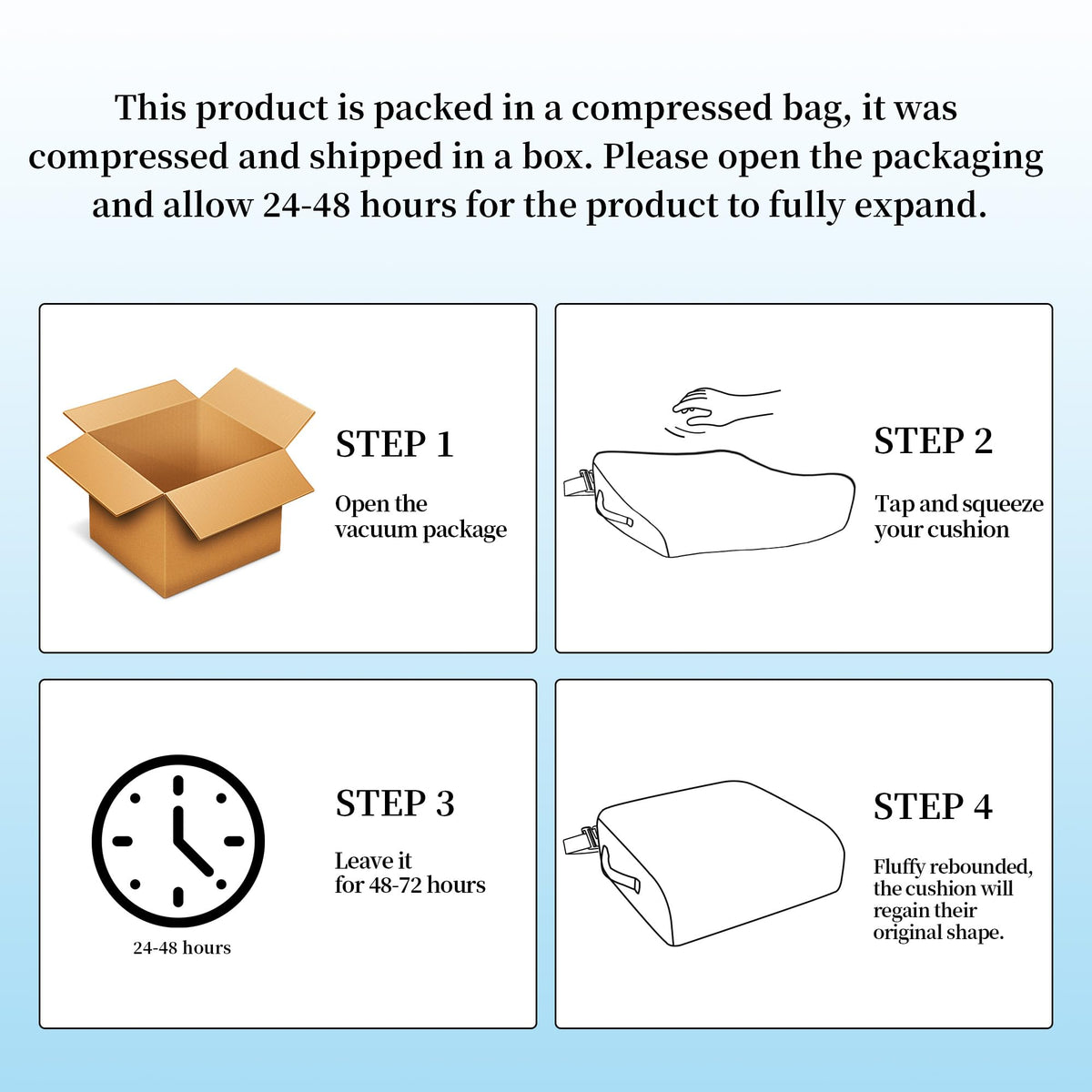 Extra Thick Memory Foam Chair Cushion with Carry Handle I2465