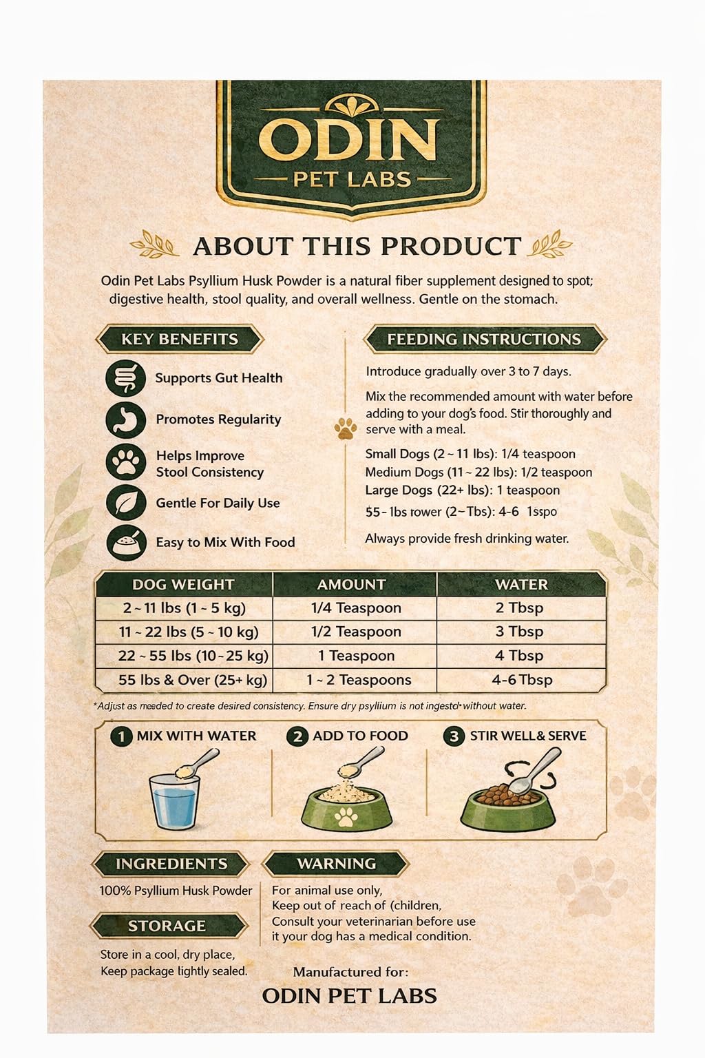 Psyllium Husk Powder for Dogs 9 oz Z903