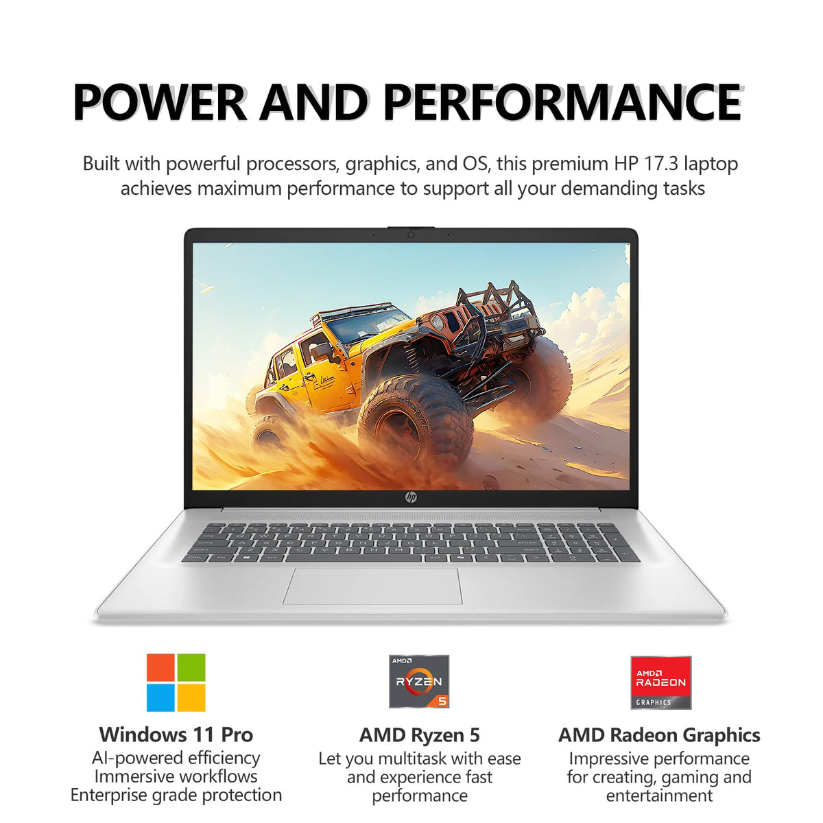 17.3" Touchscreen Laptop, AMD Ryzen 5, 32GB RAM 1TB SSD, Windows 11 Pro H9547
