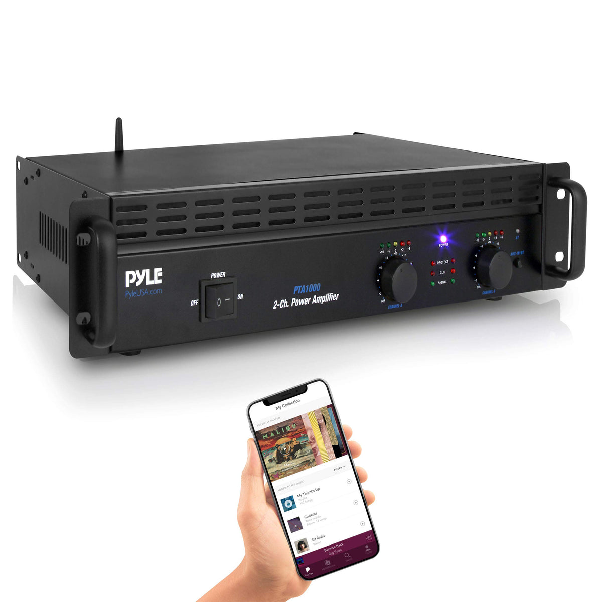 1000 Watt 2-Channel Bluetooth Power Amplifier B620