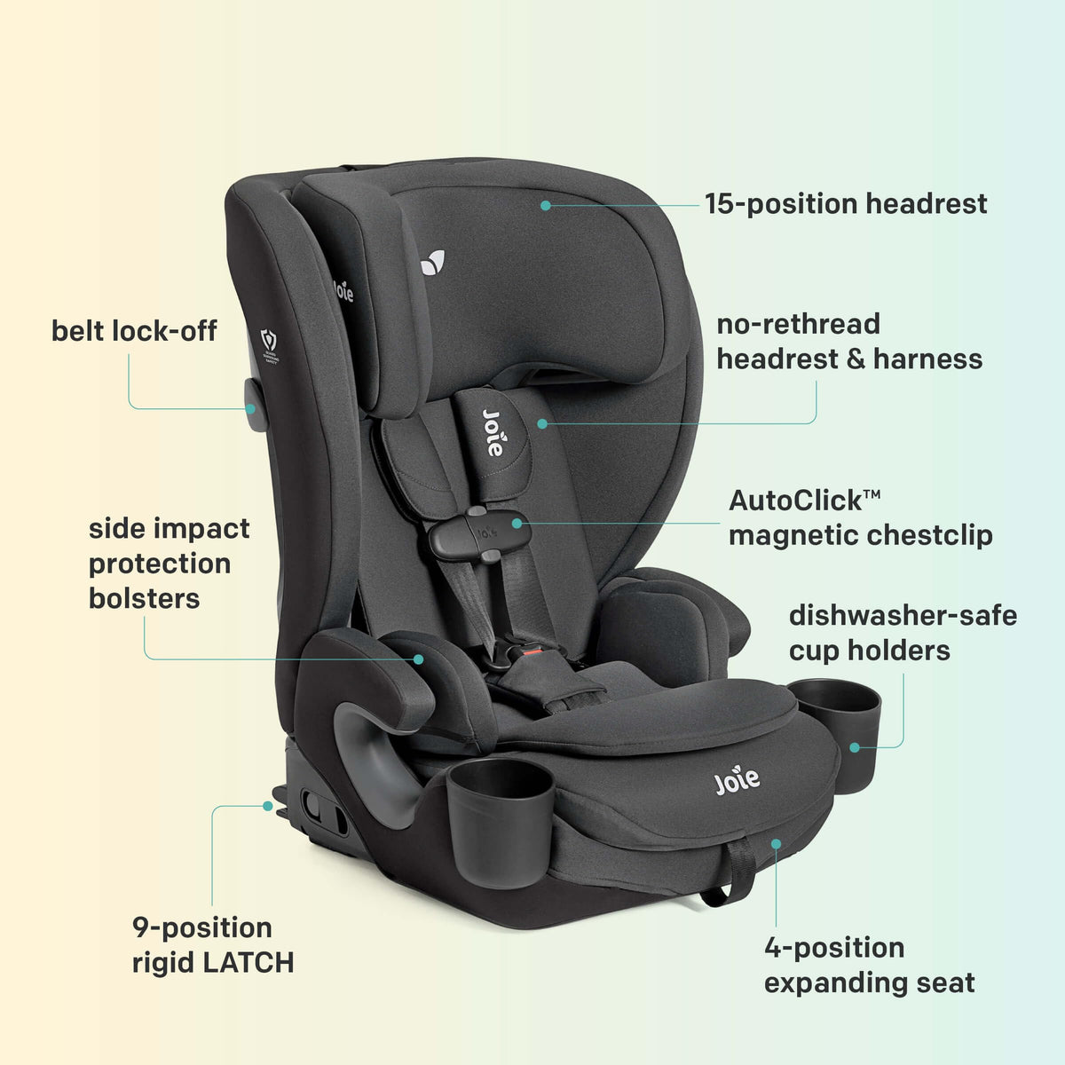 Harness Booster with Rigid Latch, 7-Position Footrest P4117