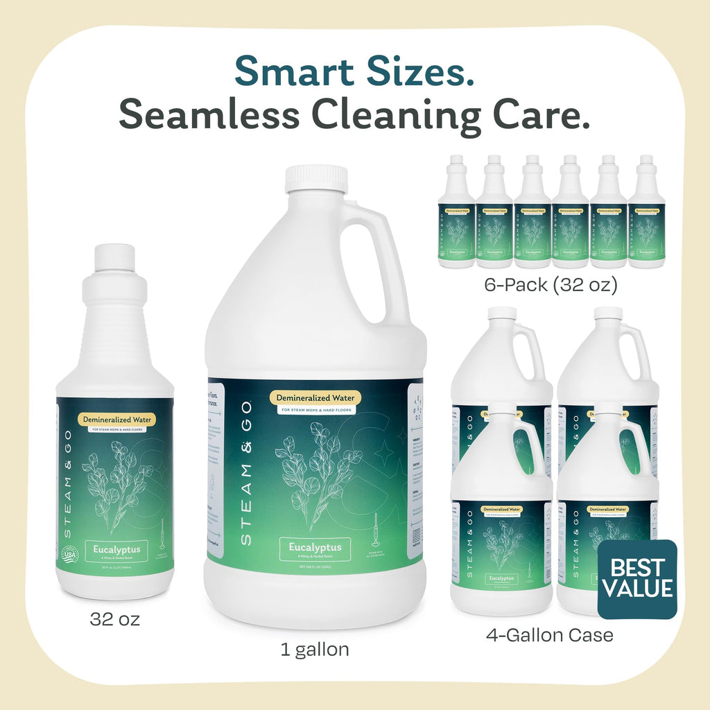 Demineralized Water for Steam Mop, Eucalyptus Mint, 32 oz U251