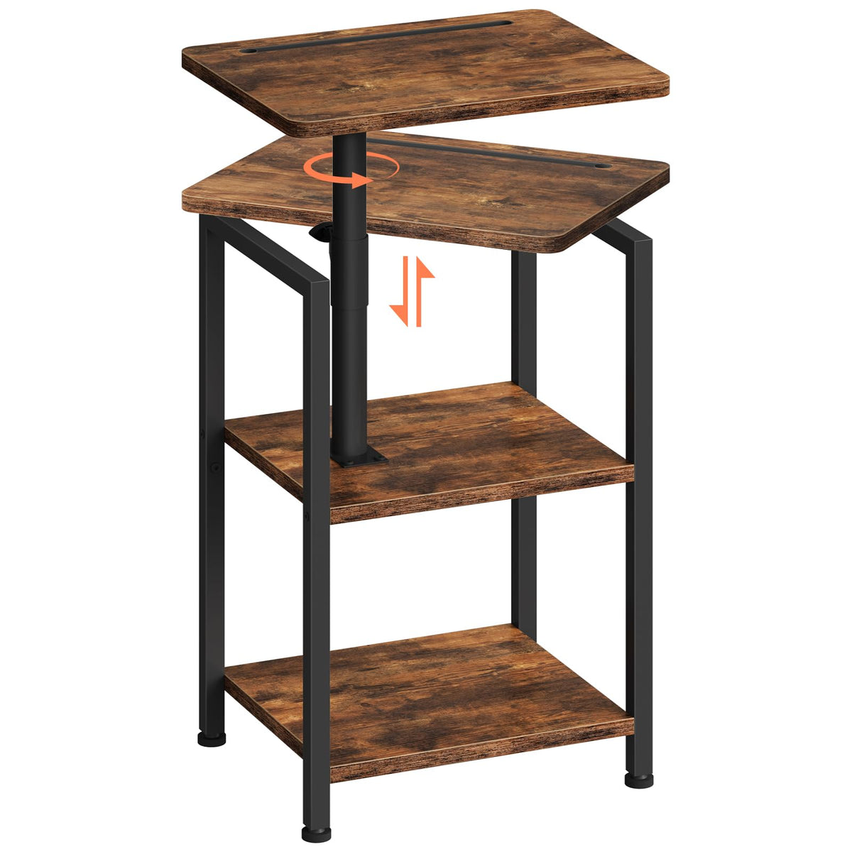 360° Swivel 3-Tier Side Table with Storage O151