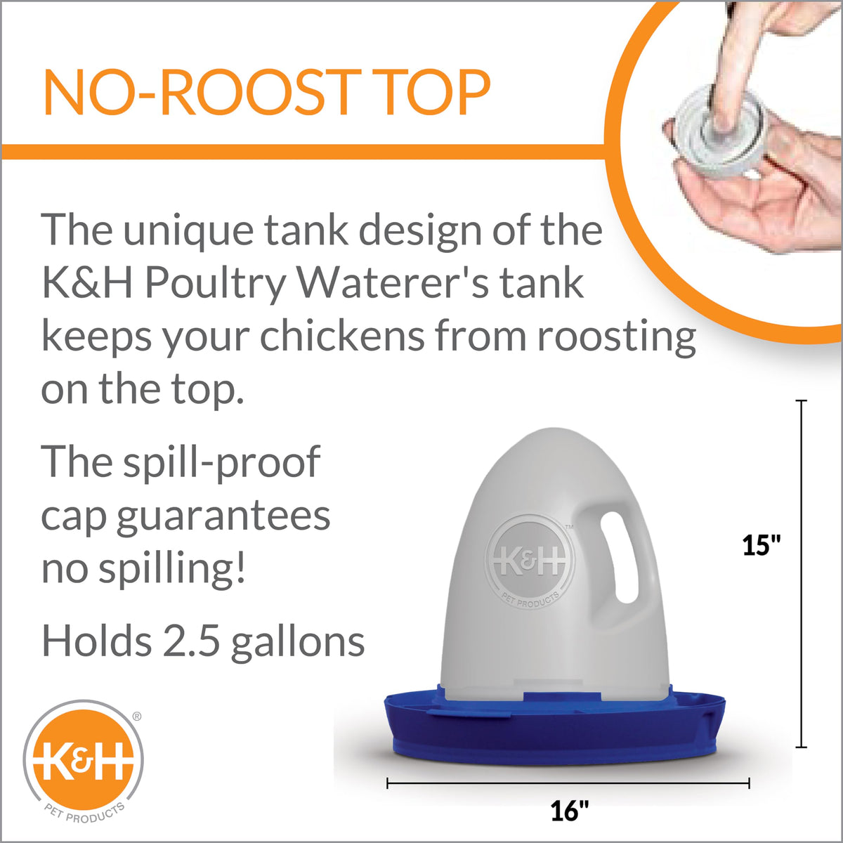 Heated Gray 2.5gal Poultry Waterer D4384