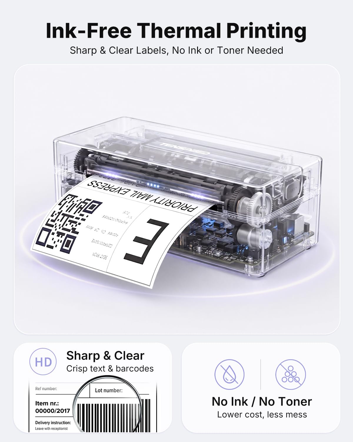 Bluetooth Thermal Shipping Label Printer L3186
