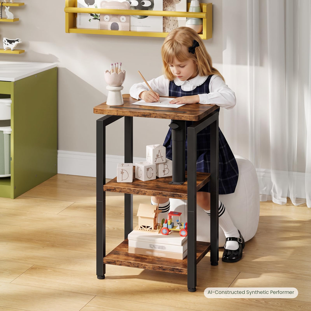 360° Swivel 3-Tier Side Table with Storage O151