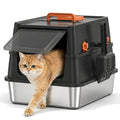 XL Enclosed Stainless Steel Cat Litter Box with Lid G90635